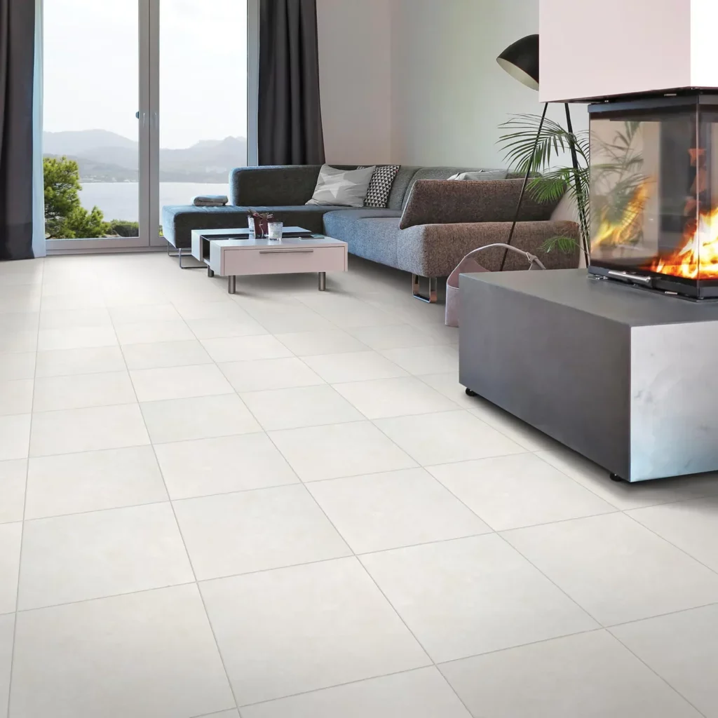 Tile flooring in the living room for long lasting floors