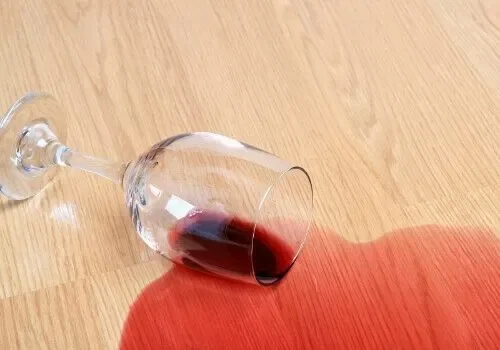 Wine spilled on laminate floor