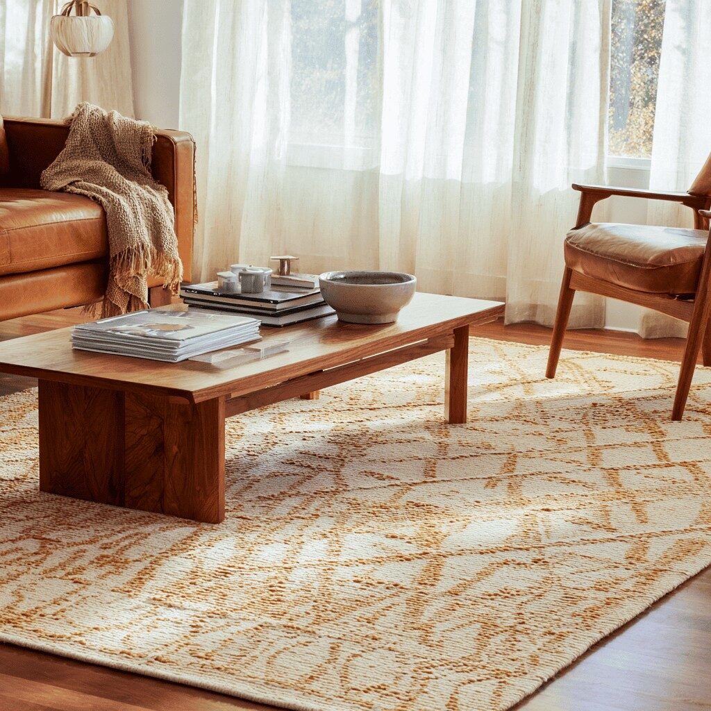 Area rug in living room