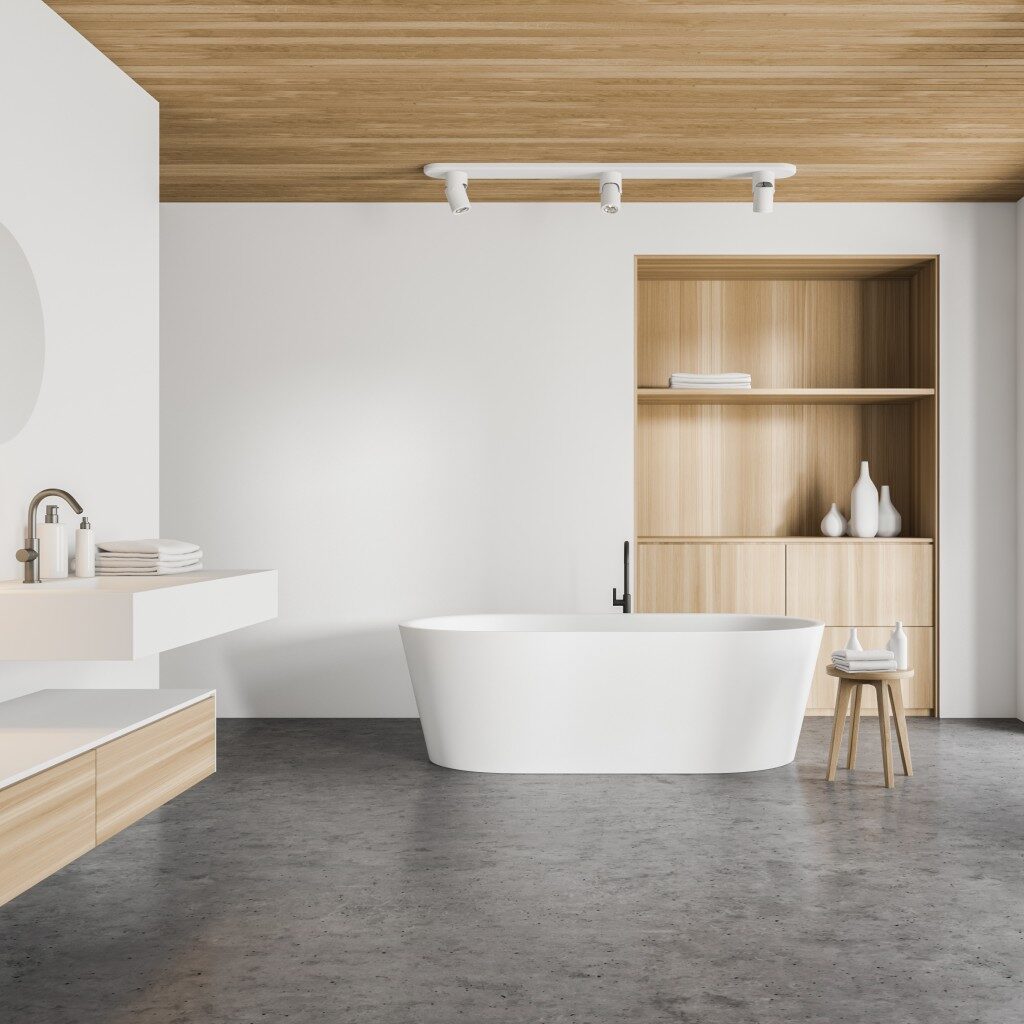 Modern bathroom with tiles