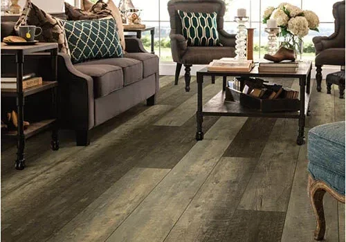 Luxury vinyl flooring in traditional style living room